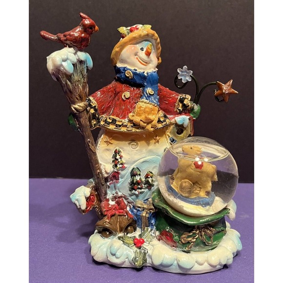 Set of 2 Snowmen with Snow Globes - Christmas Decoration Winter Wonderland - Picture 7 of 10